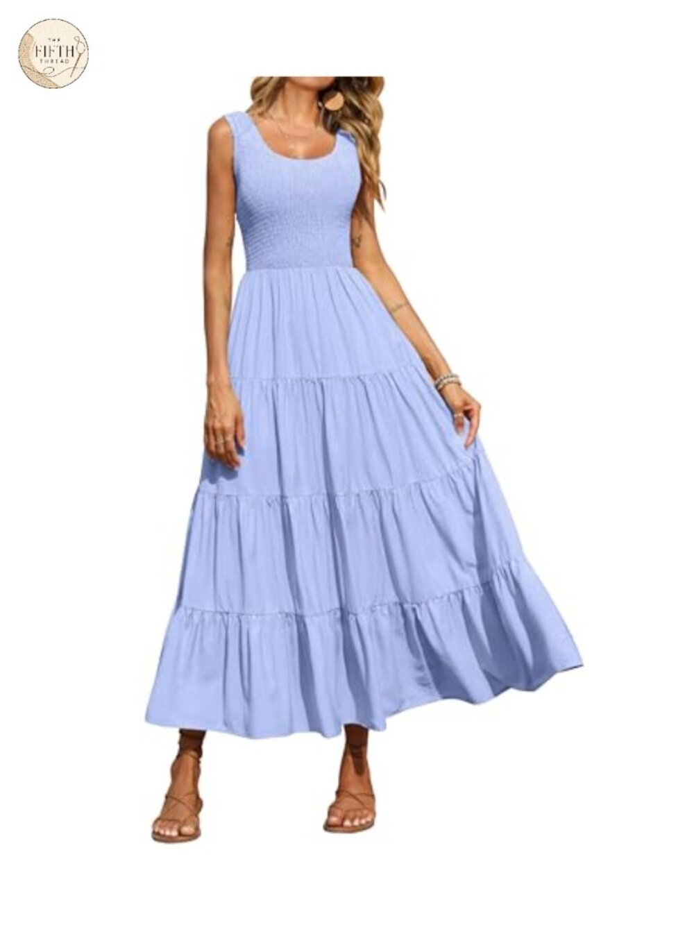 PRETTYGARDEN Women's Smocked Tank Maxi Sundress with Pockets